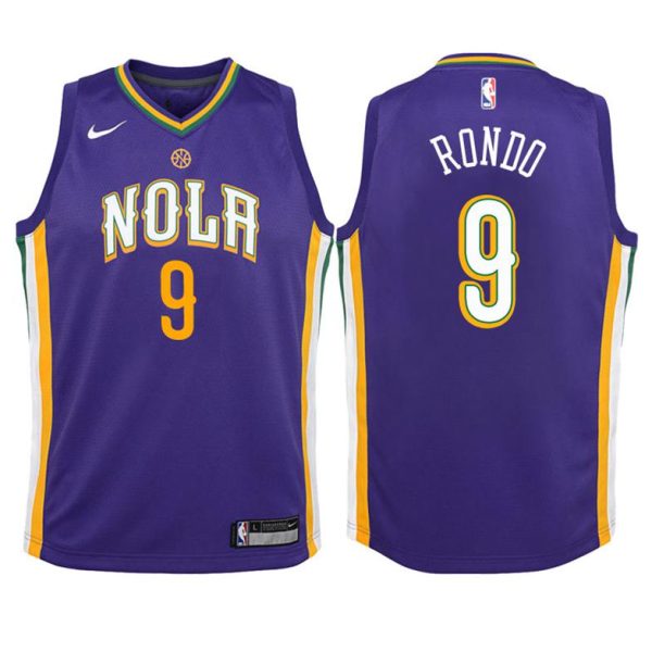 Kinder New Orleans Pelicans Trikot #9 Rajon Rondo Lila Swingman – City Edition