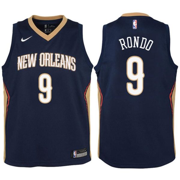 Kinder New Orleans Pelicans Trikot #9 Rajon Rondo Navy Swingman -Icon Edition