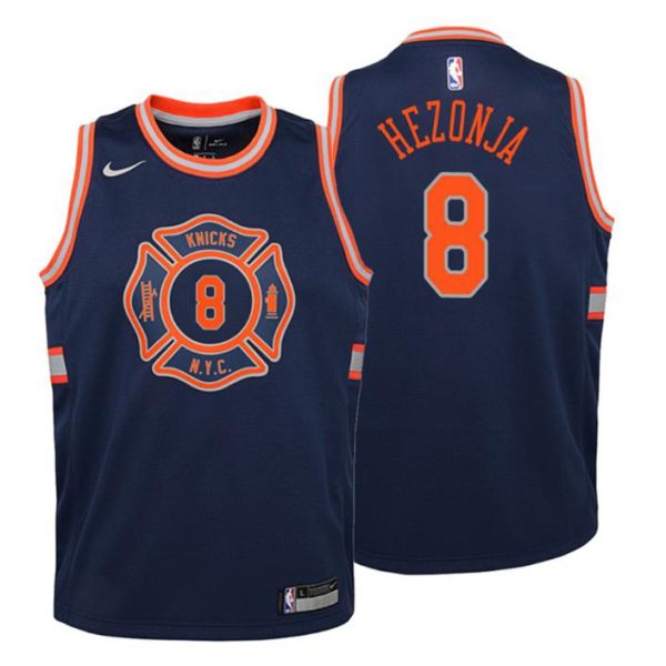 Kinder New York Knicks Trikot #8 Mario Hezonja City Edition Navy Swingman