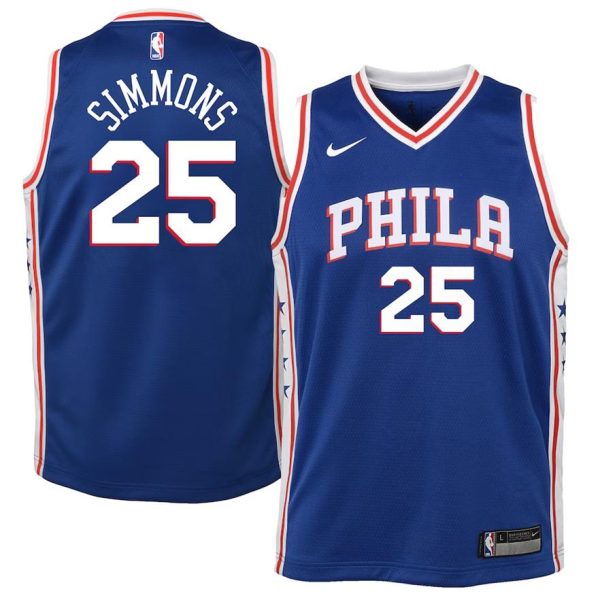 Kinder Nike Ben Simmons Royal Philadelphia 76ers Trikot Swingman – Icon Edition