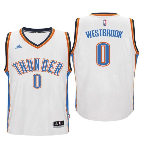 Kinder Oklahoma City Thunder Trikot #0 Russell Westbrook New Swingman Home Weiß