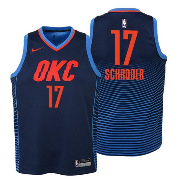 Kinder Oklahoma City Thunder Trikot #17 Dennis Schroder Statement Navy Swingman