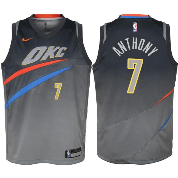 Kinder Oklahoma City Thunder Trikot #7 Carmelo Anthony Grau Swingman – City Edition