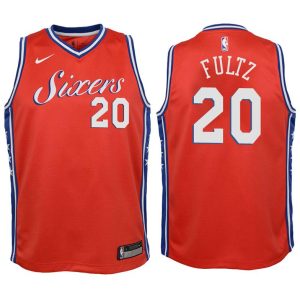 Kinder Philadelphia 76ers Trikot #20 Markelle Fultz Rot Swingman – Statement Edition