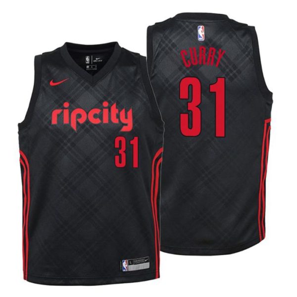 Kinder Portland Trail Blazers Trikot #31 Seth Curry City Edition Schwarz Swingman