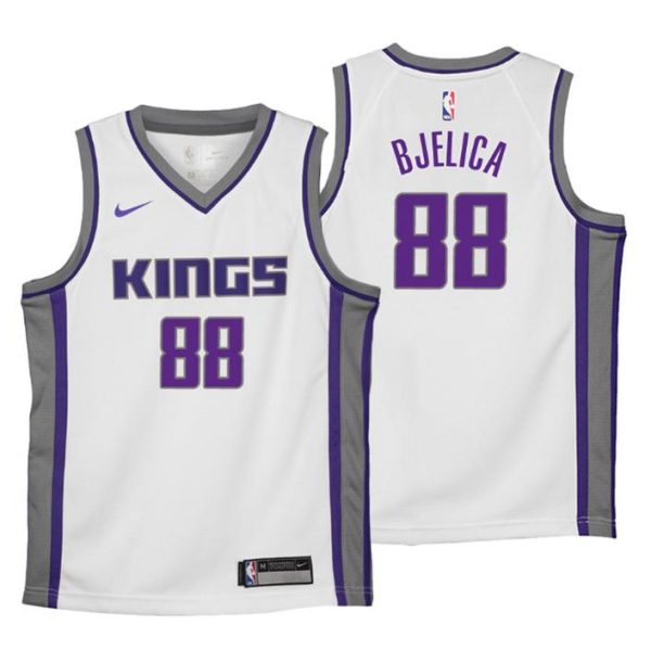 Kinder Sacramento Kings Trikot #88 Nemanja Bjelica Association Weiß Swingman