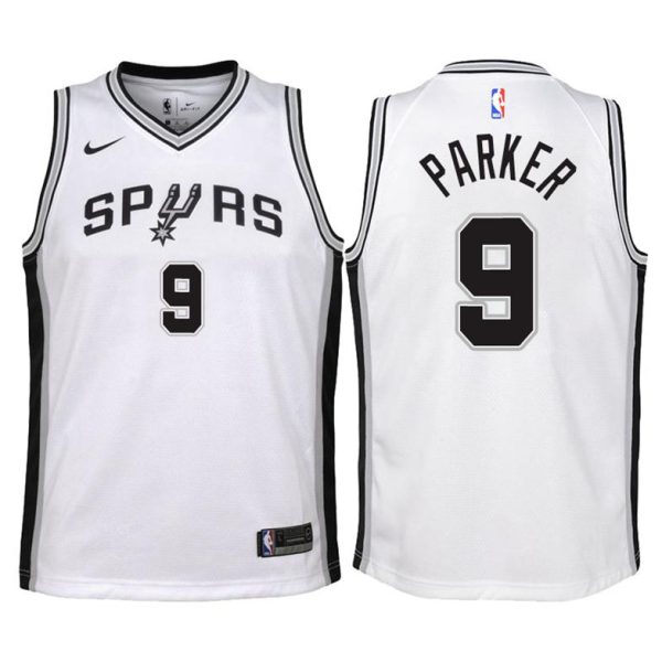 Kinder San Antonio Spurs Trikot #9 Tony Parker Weiß Swingman -Association Edition