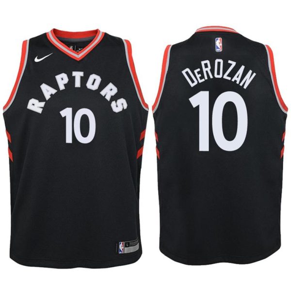 Kinder Toronto Raptors Trikot #10 DeMar DeRozan Schwarz Swingman – Statement Edition