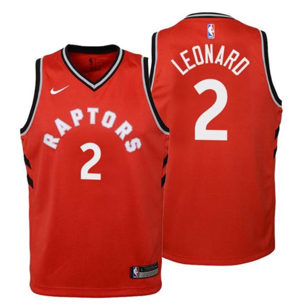 Kinder Toronto Raptors Trikot #2 Kawhi Leonard Icon Edition Rot Swingman