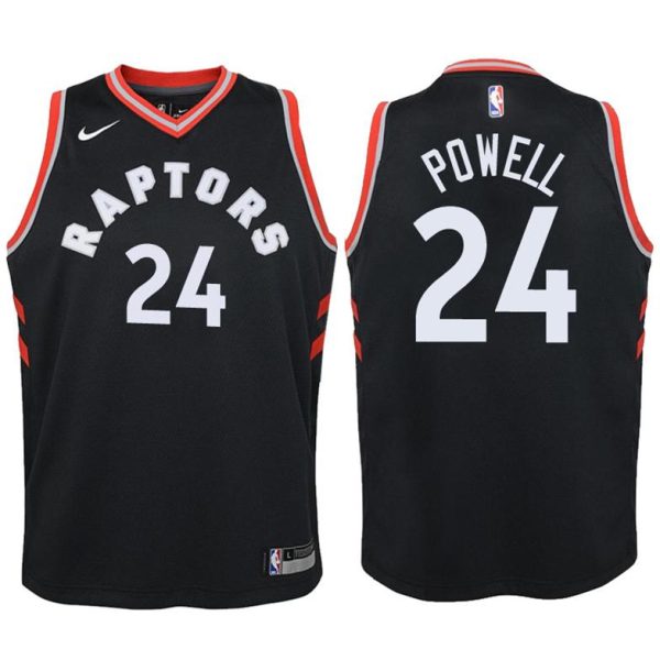 Kinder Toronto Raptors Trikot #24 Norman Powell Schwarz Swingman – Statement Edition