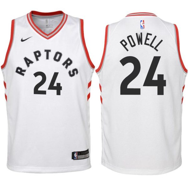 Kinder Toronto Raptors Trikot #24 Norman Powell Weiß Swingman – Association Edition