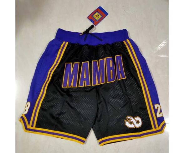 Kobe Bryant Mamba Los Angeles Lakers Schwarz Shorts