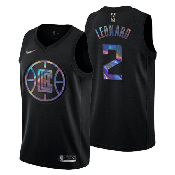 LA Clippers Kawhi Leonard #2 Iridescent Holographic Schwarz