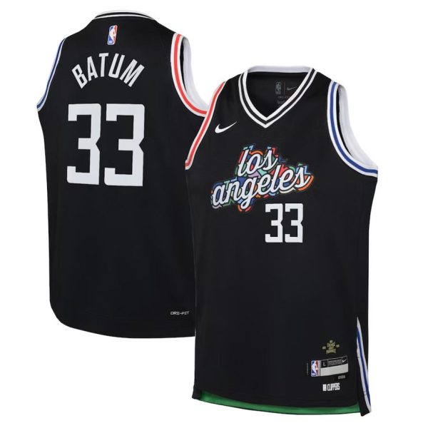 Los Angeles Clippers Trikot Nike City Edition Swingman 22 – Schwarz – Nicolas Batum – Kinder