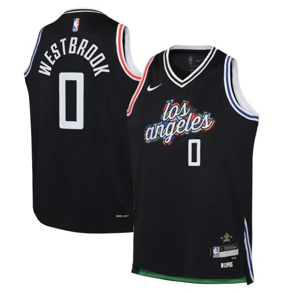 Los Angeles Clippers Trikot Nike City Edition Swingman 22 – Schwarz – Russell Westbrook – Kinder