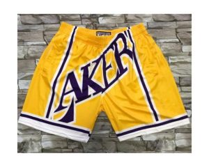 Los Angeles Lakers Big Face Basketball Shorts Gelb  Hardwood Classics