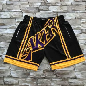 Los Angeles Lakers Schwarz Big Face Shorts Hardwood Classics Throwback