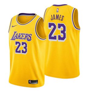 Los Angeles Lakers Trikot #23 Lebron James Icon Edition Gold Swingman