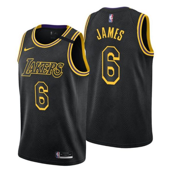 Los Angeles Lakers Trikot City Edition No.6 LeBron James Schwarz 2021-22