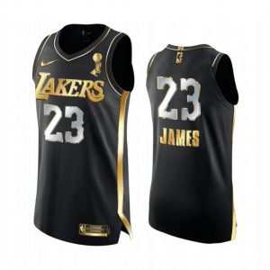 Los Angeles Lakers Trikot LeBron James 23 2020-21 Schwarz Golden Edition Swingman