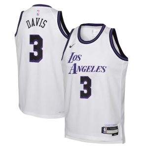 Los Angeles Lakers Trikot Nike City Edition Swingman 22 – Weiß – Anthony Davis – Kinder