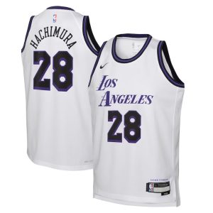 Los Angeles Lakers Trikot Nike City Edition Swingman 22 – Weiß – Rui Hachimura – Kinder