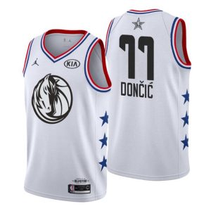 Men 2019 NBA All-Star Trikot Game Dallas Mavericks Trikot #77 Luka Doncic Weiß Swingman