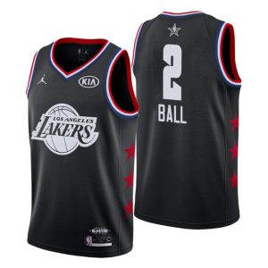 Men 2019 NBA All-Star Trikot Game Los Angeles Lakers Trikot #2 Lonzo Ball Schwarz Swingman