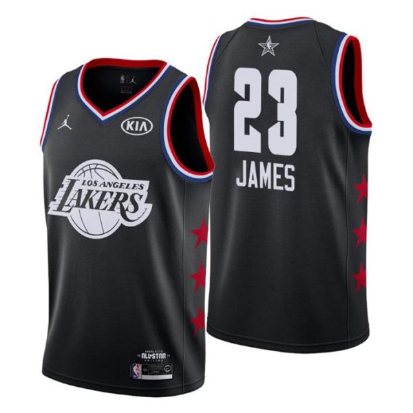 Men 2019 NBA All-Star Trikot Game Los Angeles Lakers Trikot #23 LeBron James Schwarz Swingman