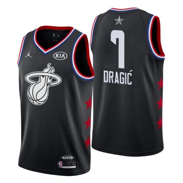 Men 2019 NBA All-Star Trikot Game Miami Heat Trikot #7 Goran Dragic Schwarz Swingman