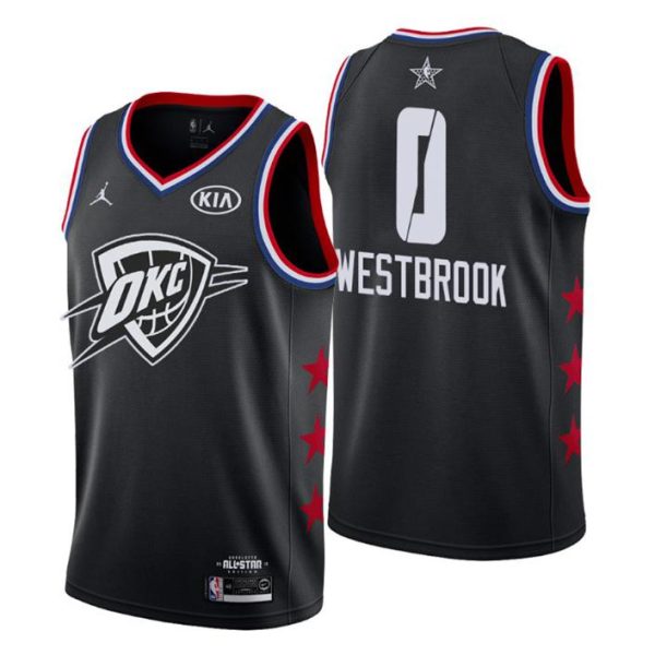 Men 2019 NBA All-Star Trikot Game Oklahoma City Thunder Trikot #0 Russell Westbrook Schwarz Swingman