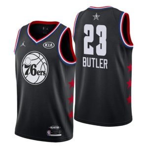 Men 2019 NBA All-Star Trikot Game Philadelphia 76ers Trikot #23 Jimmy Butler Schwarz Swingman