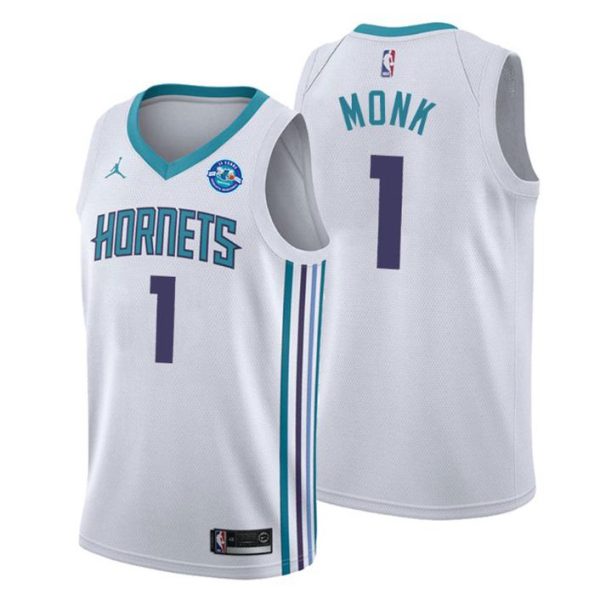 Men Charlotte Hornets Trikot #1 Malik Monk 30th Anniversary Association Weiß Swingman