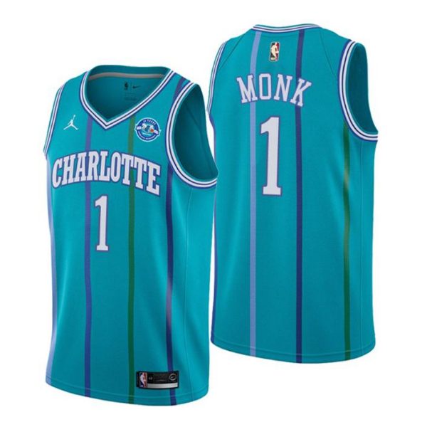 Men Charlotte Hornets Trikot #1 Malik Monk 30th Anniversary Classic Edition Schwarz Swingman