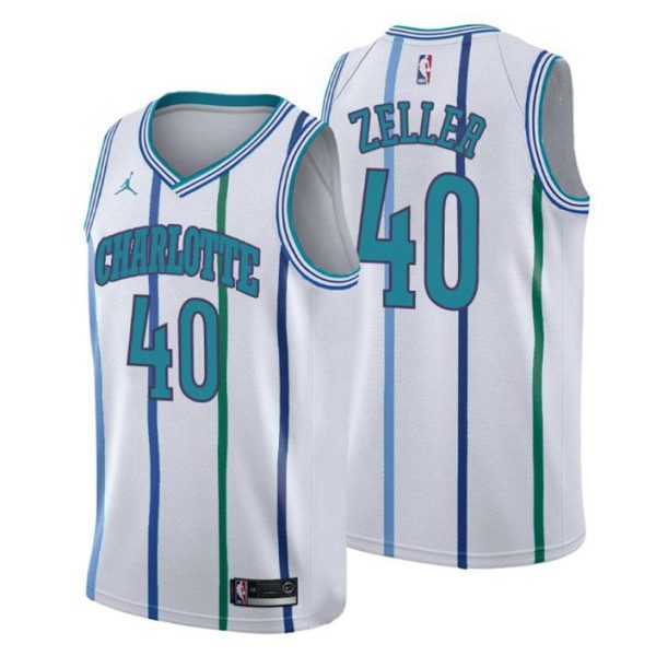 Men Charlotte Hornets Trikot #40 Cody Zeller Classic Edition Weiß Swingman