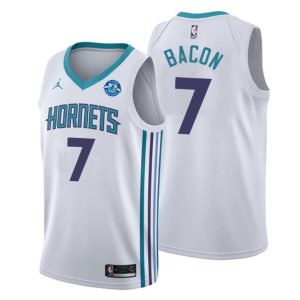 Men Charlotte Hornets Trikot #7 Dwayne Bacon 30th Anniversary Association Weiß Swingman