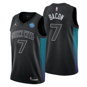 Men Charlotte Hornets Trikot #7 Dwayne Bacon 30th Anniversary City Edition Schwarz Swingman