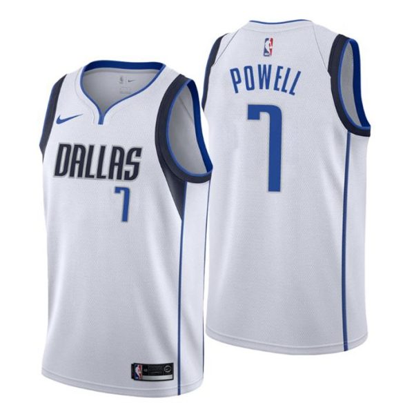 Men Dallas Mavericks Trikot #7 Dwight Powell Association Weiß Swingman