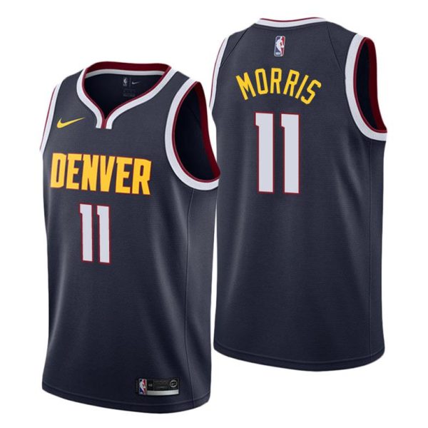 Men Denver Nuggets Trikot #11 Monte Morris Icon Edition Navy Swingman