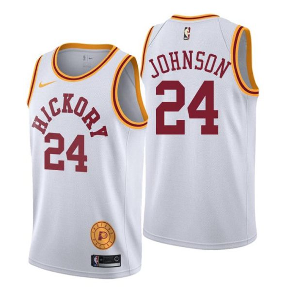 Men Indiana Pacers Trikot #24 Alize Johnson Classic Edition Weiß Swingman