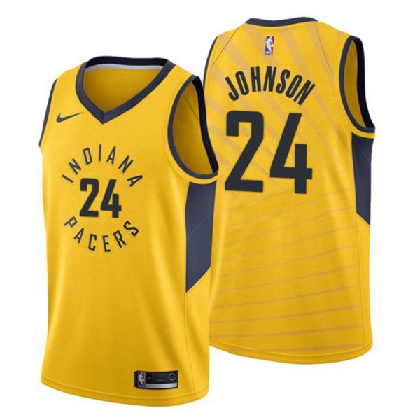 Men Indiana Pacers Trikot #24 Alize Johnson Statement Gold Swingman