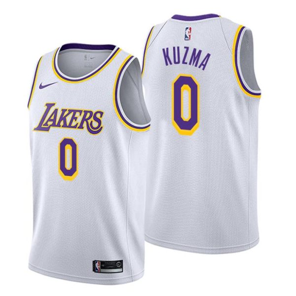 Men Los Angeles Lakers Trikot #0 Kyle Kuzma Association Weiß Swingman