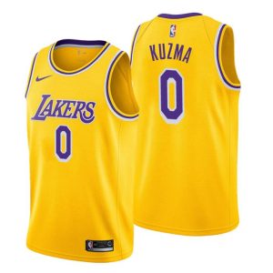 Men Los Angeles Lakers Trikot #0 Kyle Kuzma Icon Edition Gold Swingman