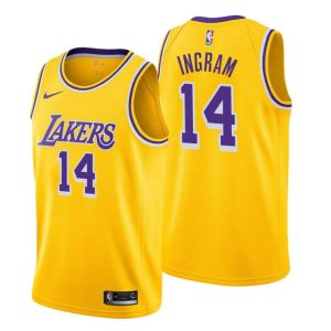 Men Los Angeles Lakers Trikot #14 Brandon Ingram Icon Edition Gold Swingman