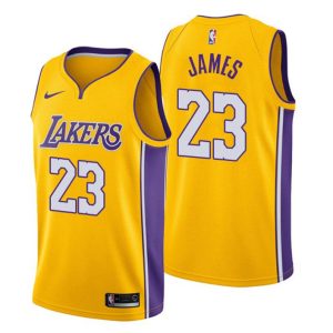 Men Los Angeles Lakers Trikot #23 LeBron James Icon Edition Gold Swingman