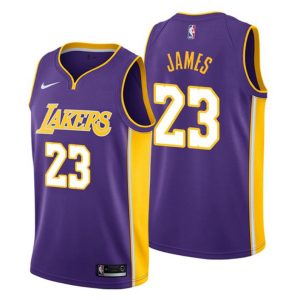 Men Los Angeles Lakers Trikot #23 LeBron James Statement Lila Swingman