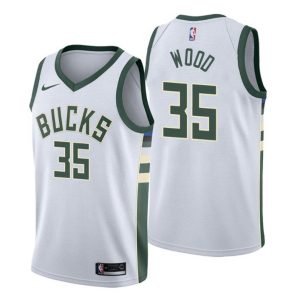 Men Milwaukee Bucks Trikot #35 Christian Wood Association Weiß Swingman