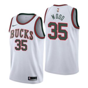 Men Milwaukee Bucks Trikot #35 Christian Wood Classic Edition Weiß Swingman