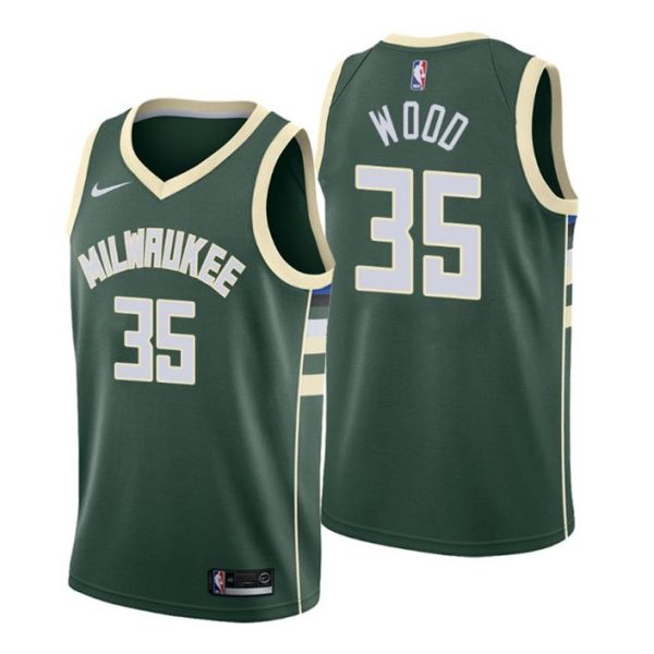 Men Milwaukee Bucks Trikot #35 Christian Wood Icon Edition Grün Swingman