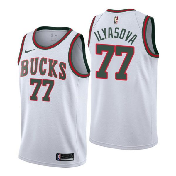 Men Milwaukee Bucks Trikot #77 Ersan Ilyasova Classic Edition Weiß Swingman